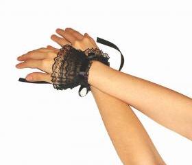 Black Lace Wrist Cuffs